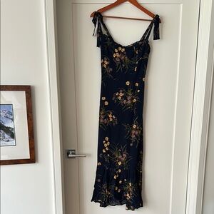 REFORMATION Blue Floral Maxi Dress